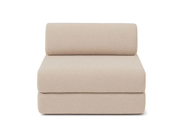 Canapé d'angle modulable et convertible 6 places - Tissu lisse - Beige