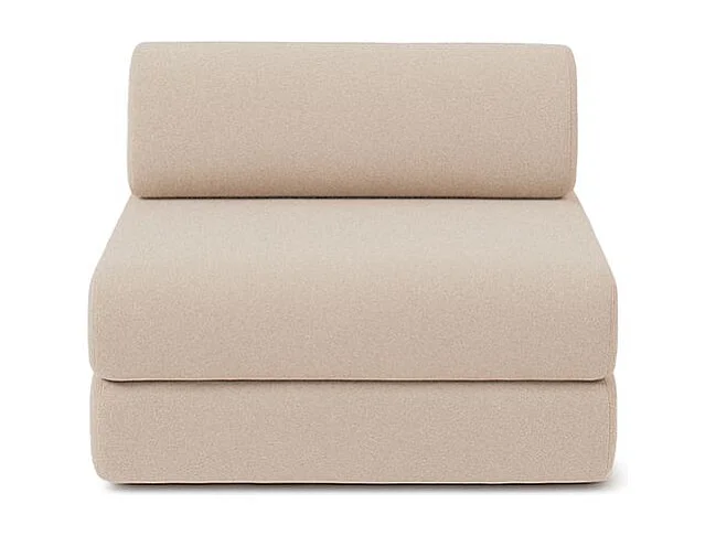 Canapé d'angle modulable et convertible 6 places - Tissu lisse - Beige