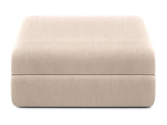 Canapé d'angle modulable et convertible 6 places - Tissu lisse - Beige