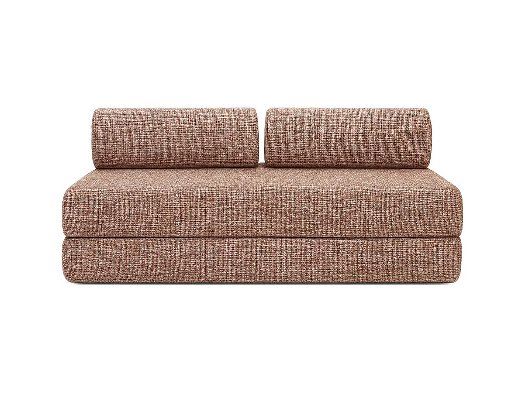 Canapé droit modulable et convertible 5 places - Tissu tweed - Rouge