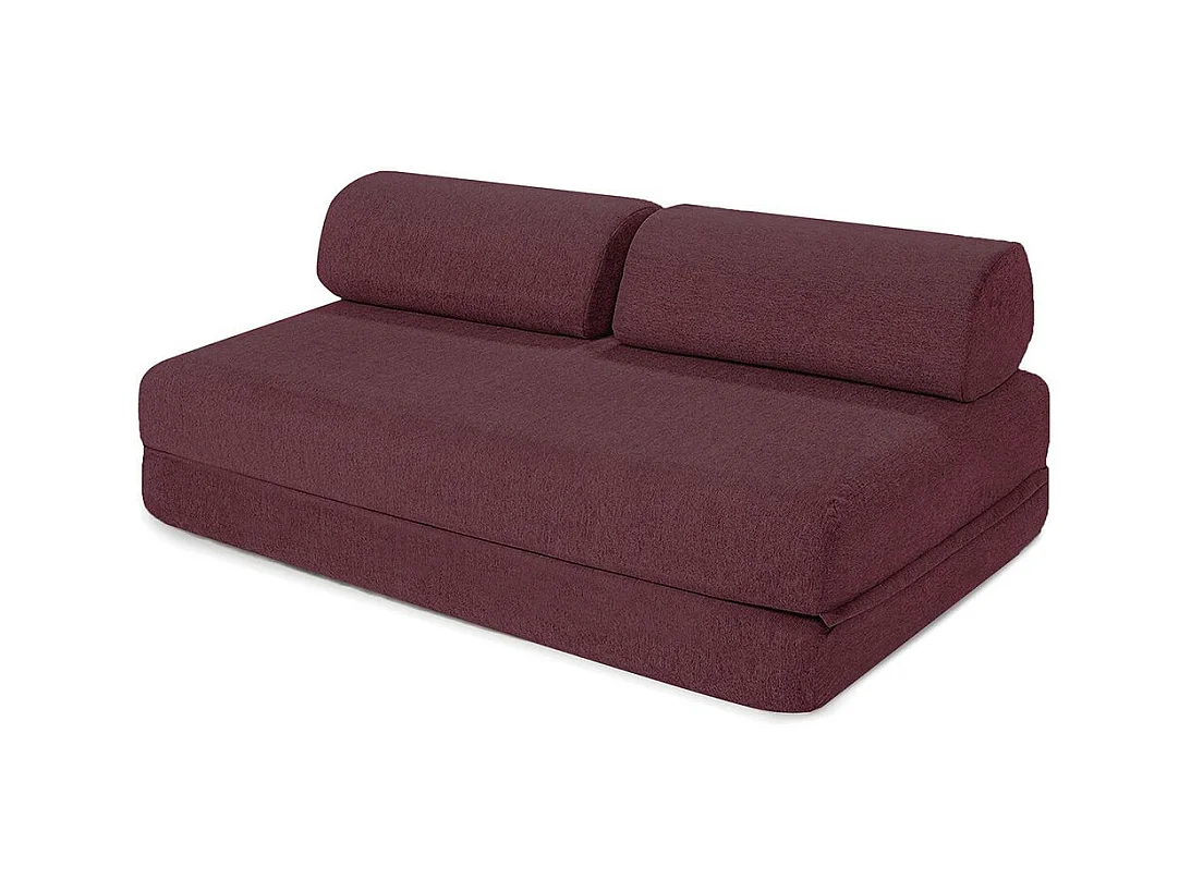 Canapé d'angle modulable et convertible 6 places - Tissu lisse - Rouge