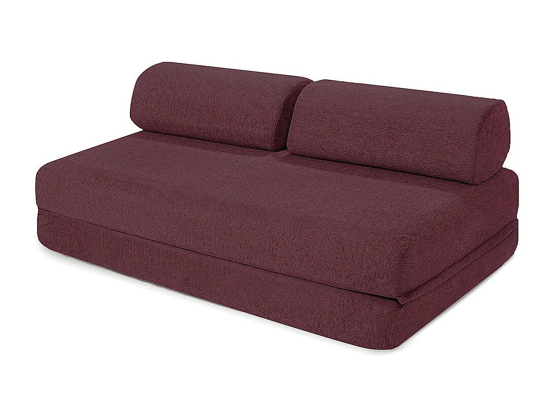 Canapé d'angle modulable et convertible 6 places - Tissu lisse - Rouge