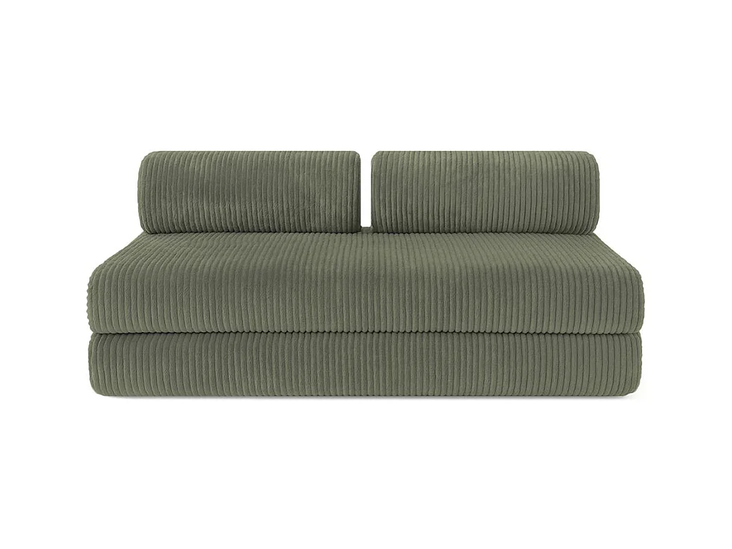 Canapé d'angle modulable et convertible 6 places - Velours côtelé XL - Vert