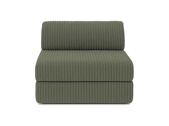 Canapé d'angle modulable et convertible 6 places - Velours côtelé XL - Vert
