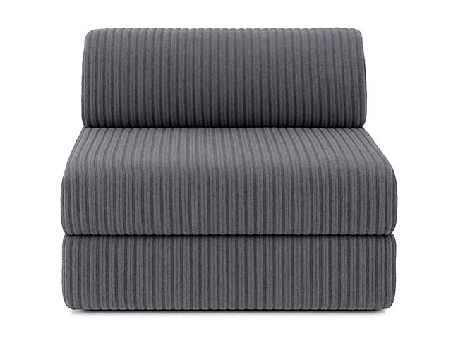 Canapé droit modulable et convertible 4 places - Velours côtelé XL - Gris