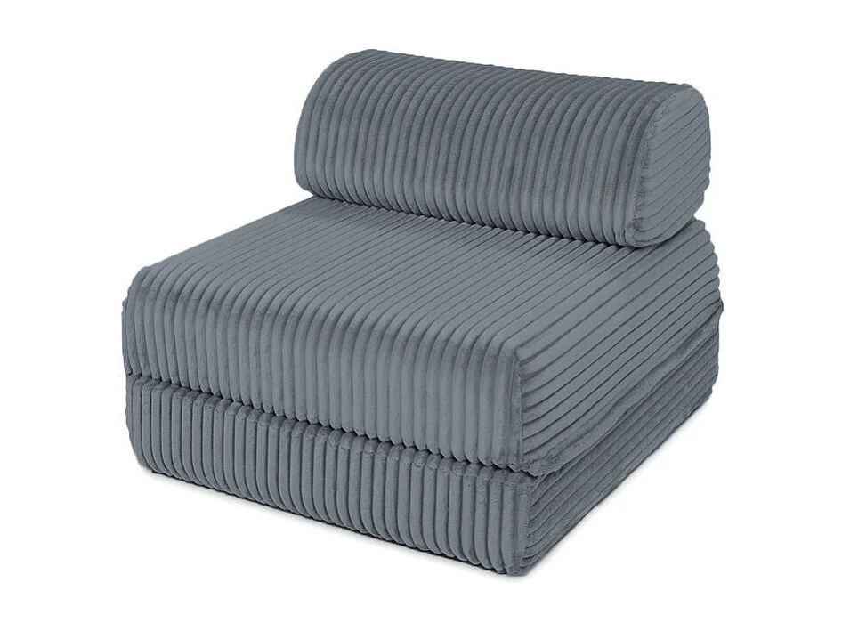 Canapé droit modulable et convertible 4 places - Velours côtelé XL - Gris