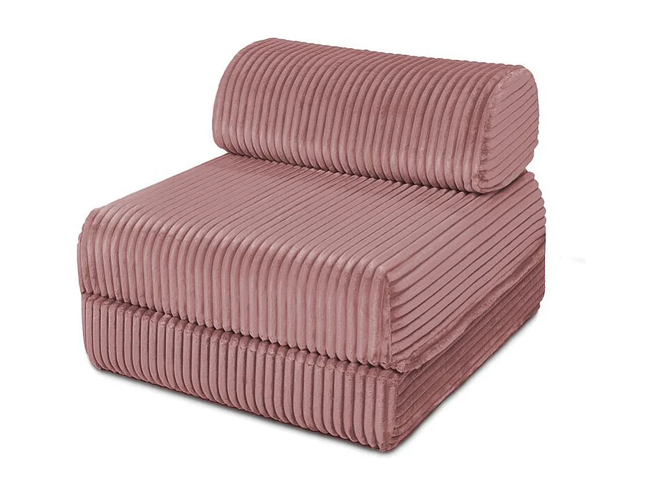 Canapé droit modulable et convertible 3 places - Velours côtelé XL - Rose
