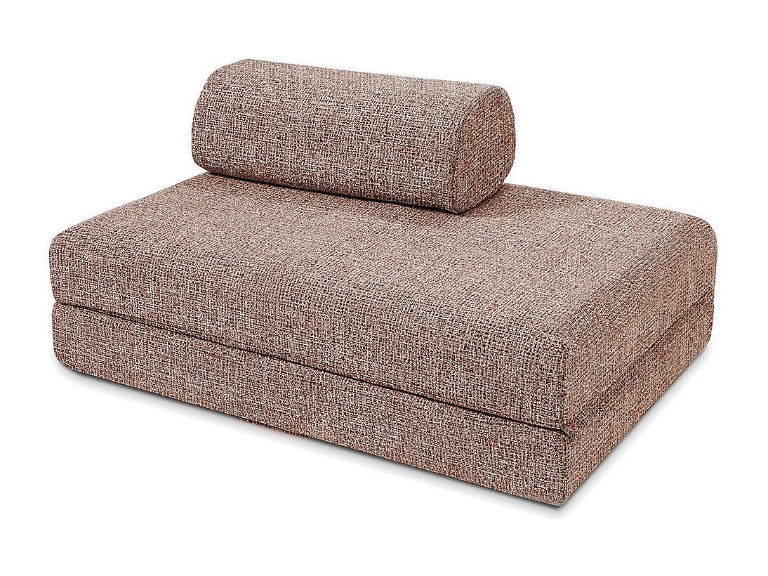 Canapé droit modulable et convertible 3 places - Tissu tweed - Rouge