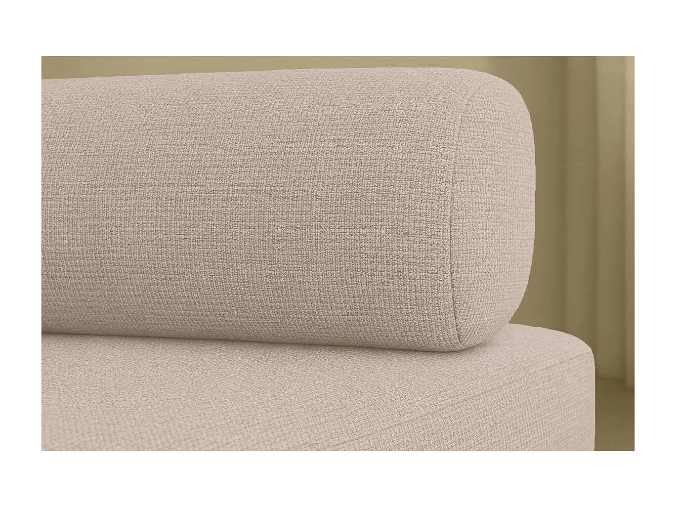 Canapé droit modulable et convertible 4 places - Tissu lisse - Beige