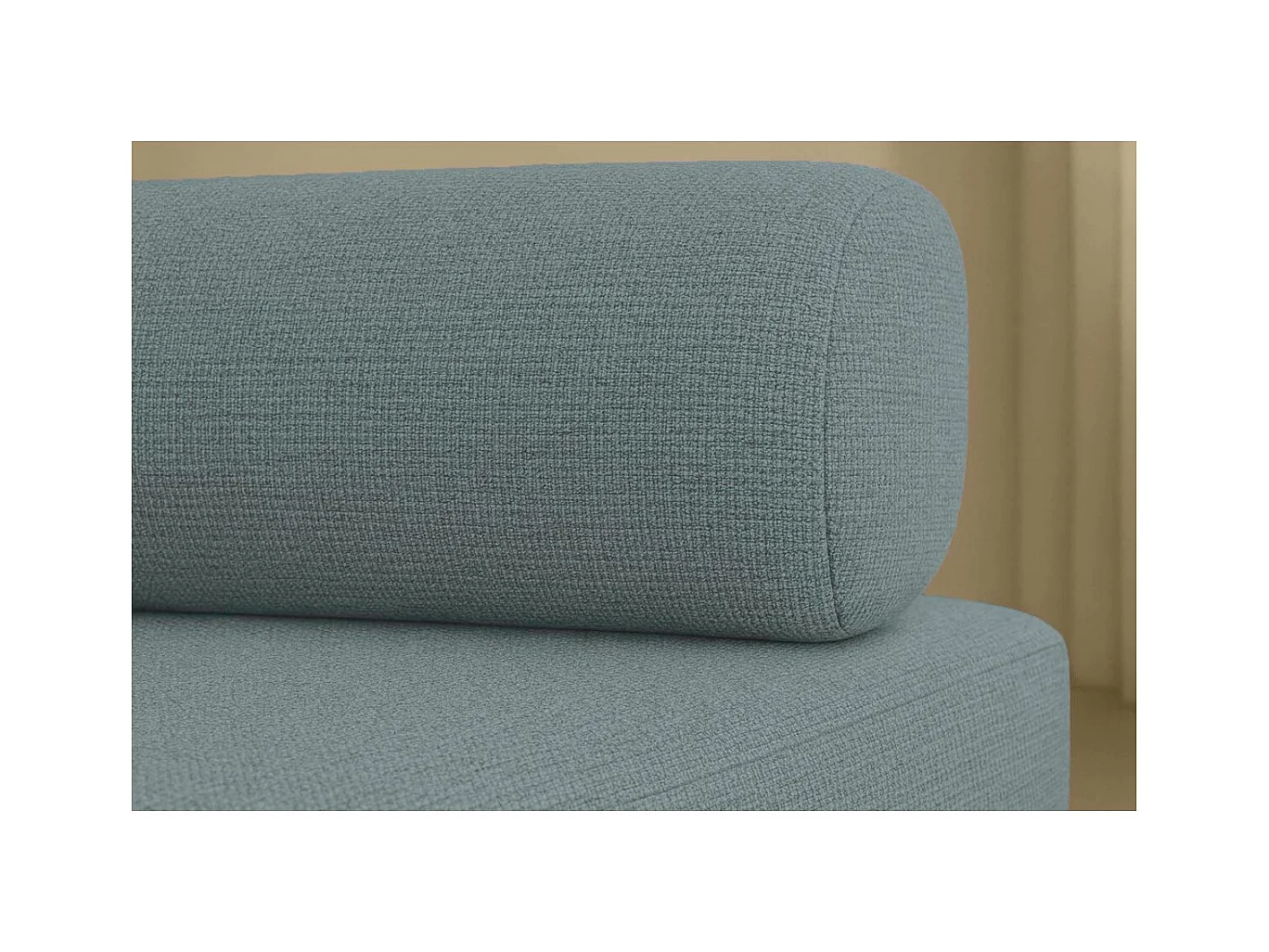 Canapé droit modulable et convertible 5 places - Tissu lisse - Bleu vert