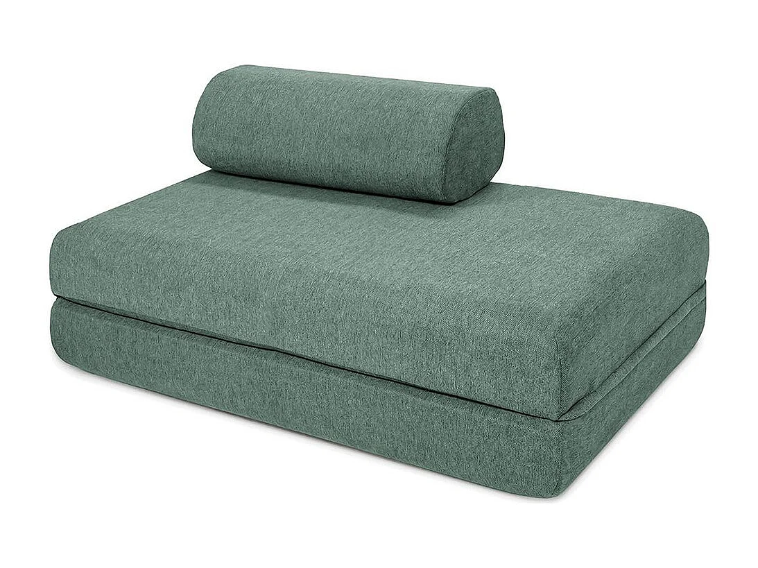 Canapé droit modulable et convertible 5 places - Tissu lisse - Bleu vert