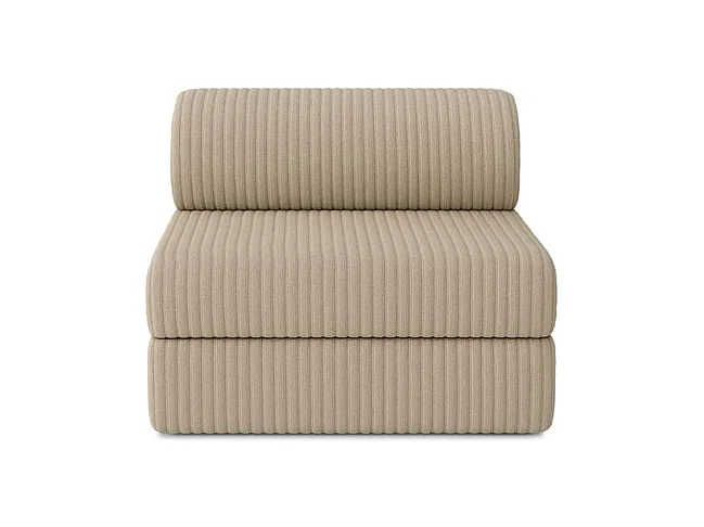 Canapé d'angle modulable et convertible 6 places - Velours côtelé XL - Taupe