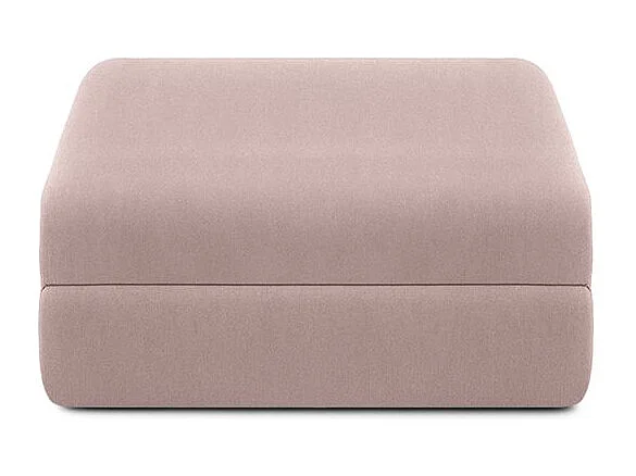 Canapé d'angle modulable et convertible 6 places - Tissu lisse - Rose