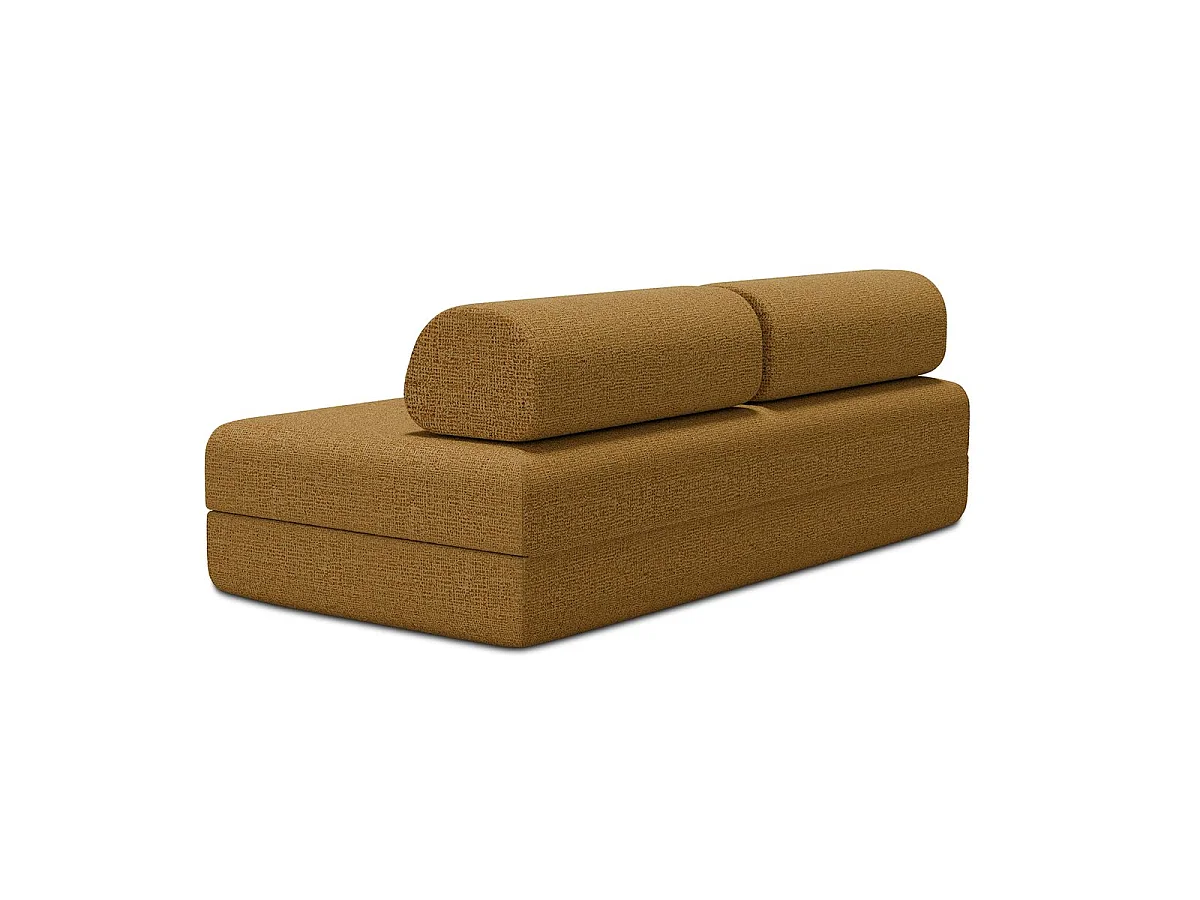 Canapé droit modulable et convertible 3 places - Tissu tweed - Jaune