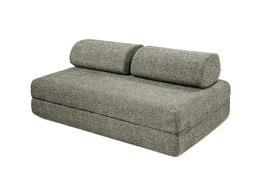 Canapé droit modulable et convertible 3 places - Tissu tweed - Vert