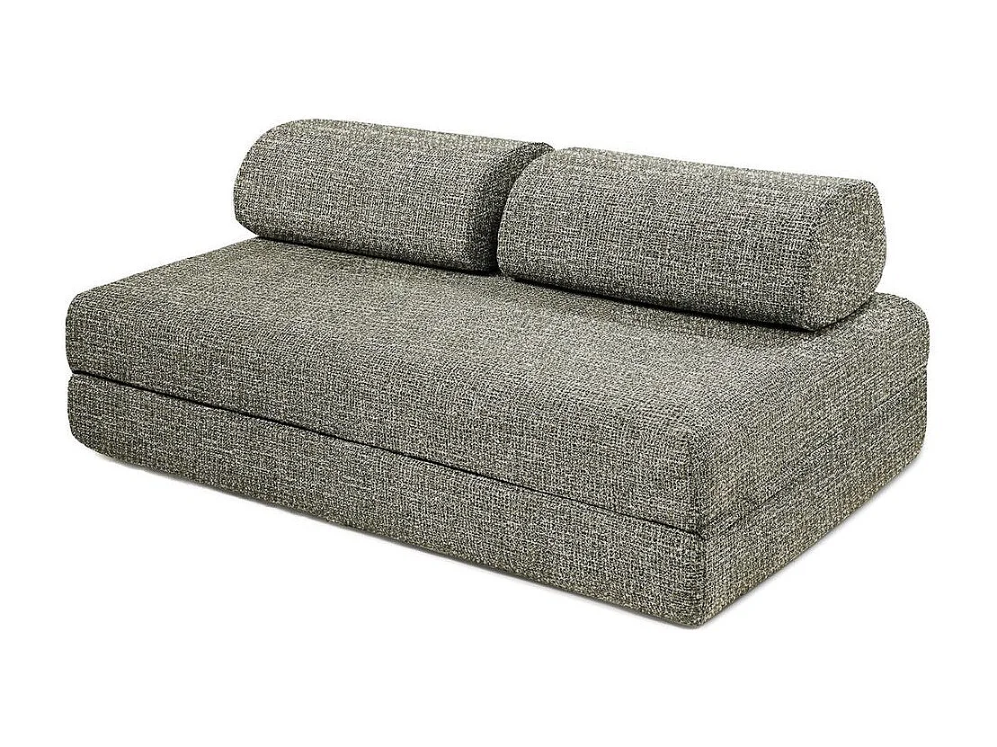 Canapé droit modulable et convertible 3 places - Tissu tweed - Vert