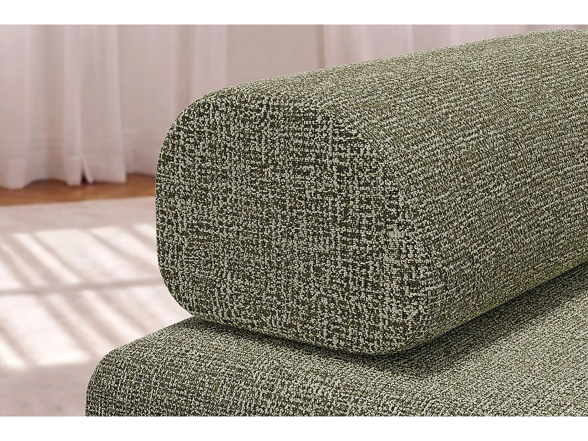 Canapé droit modulable et convertible 3 places - Tissu tweed - Vert
