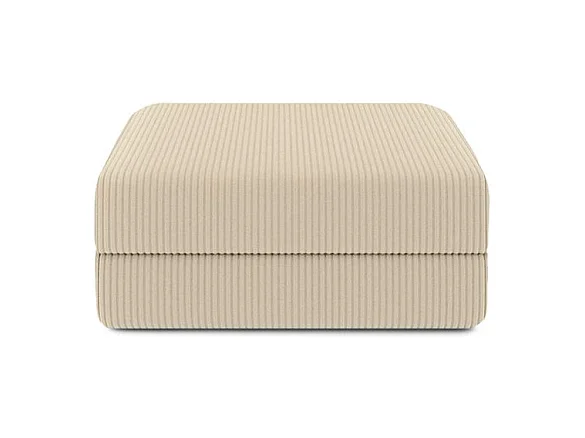 Canapé d'angle modulable et convertible 6 places - Velours côtelé - Beige