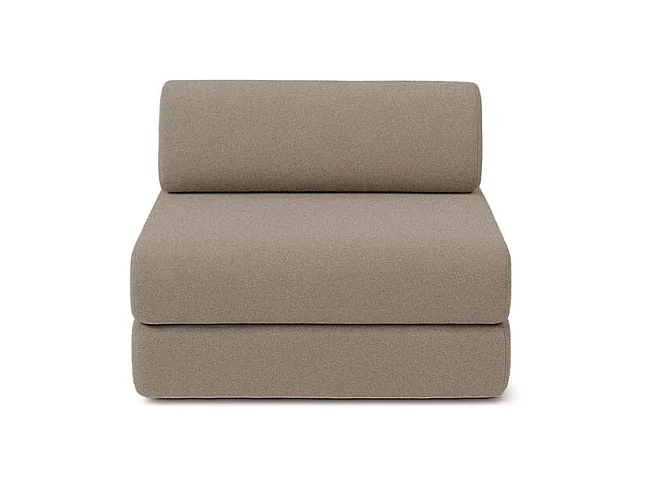 Canapé d'angle modulable et convertible 6 places - Tissu lisse - Taupe