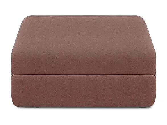 Canapé d'angle modulable et convertible 6 places - Tissu lisse - Terracotta