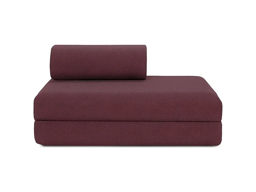 Canapé droit modulable et convertible 5 places - Tissu lisse - Rouge