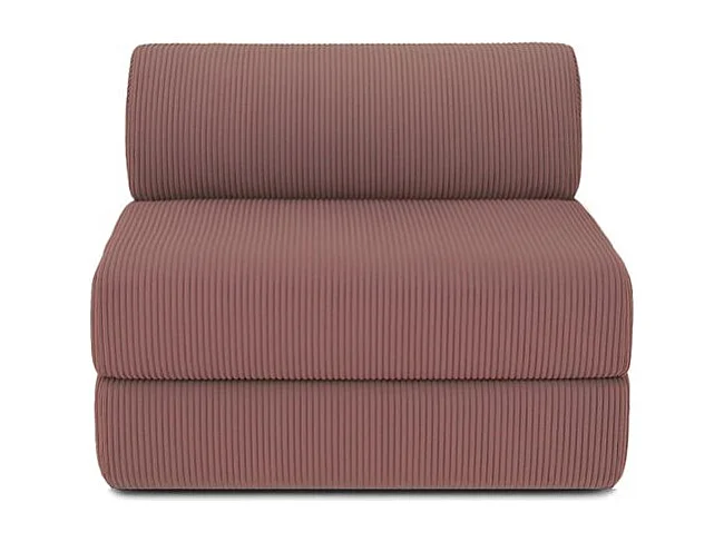Canapé d'angle modulable et convertible 6 places - Velours côtelé - Rose