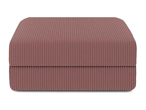 Canapé d'angle modulable et convertible 6 places - Velours côtelé - Rose