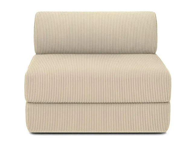 Canapé droit modulable et convertible 3 places - Velours côtelé - Beige