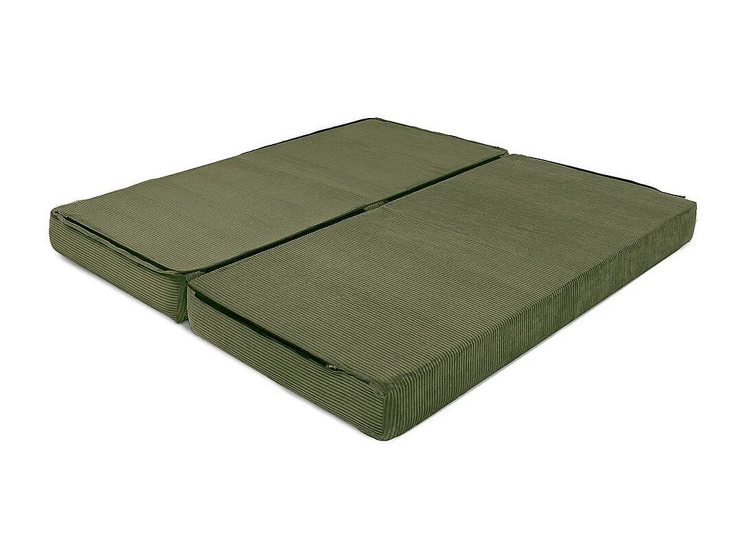 Canapé droit modulable et convertible 3 places - Velours côtelé - Vert