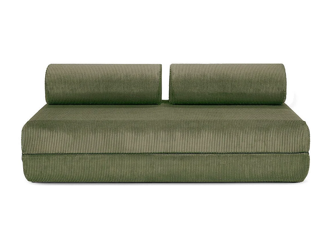 Canapé droit modulable et convertible 3 places - Velours côtelé - Vert