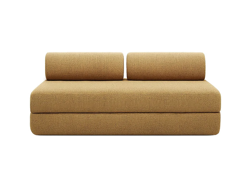 Canapé d'angle modulable et convertible 6 places - Tissu tweed - Jaune