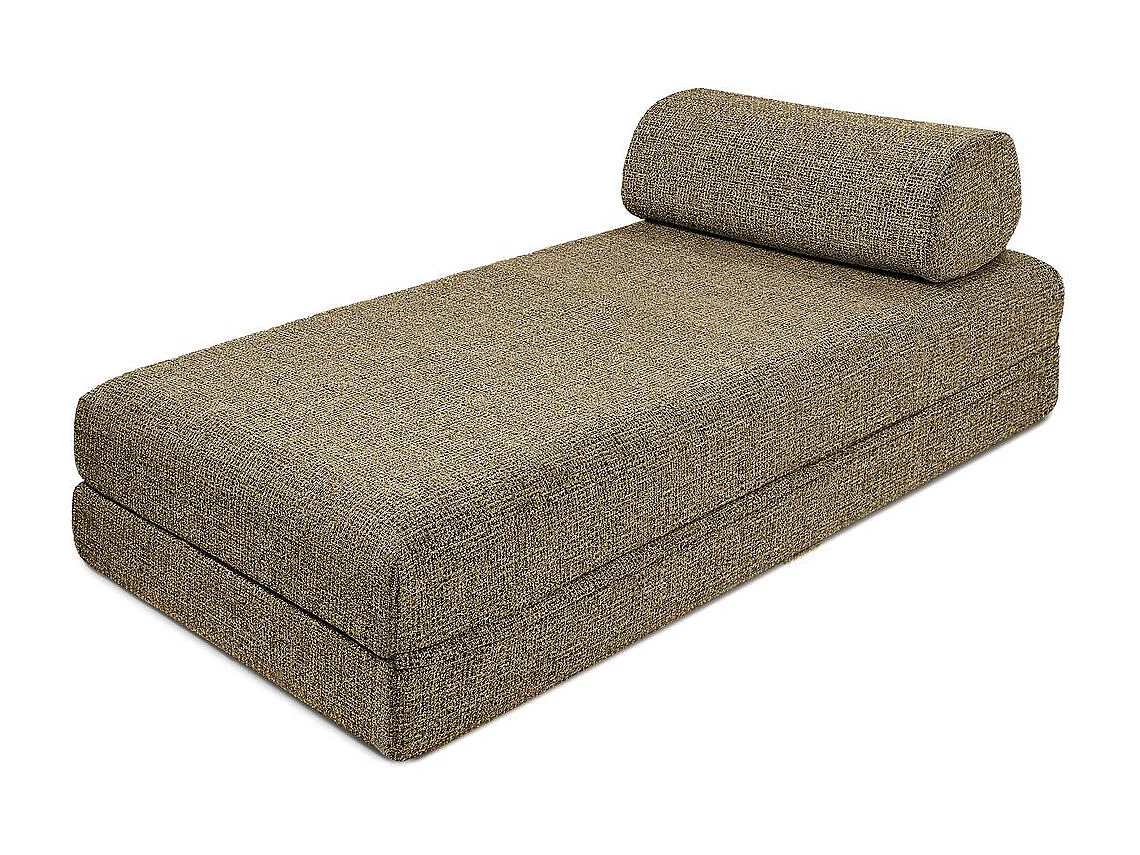 Canapé d'angle modulable et convertible 6 places - Tissu tweed - Jaune