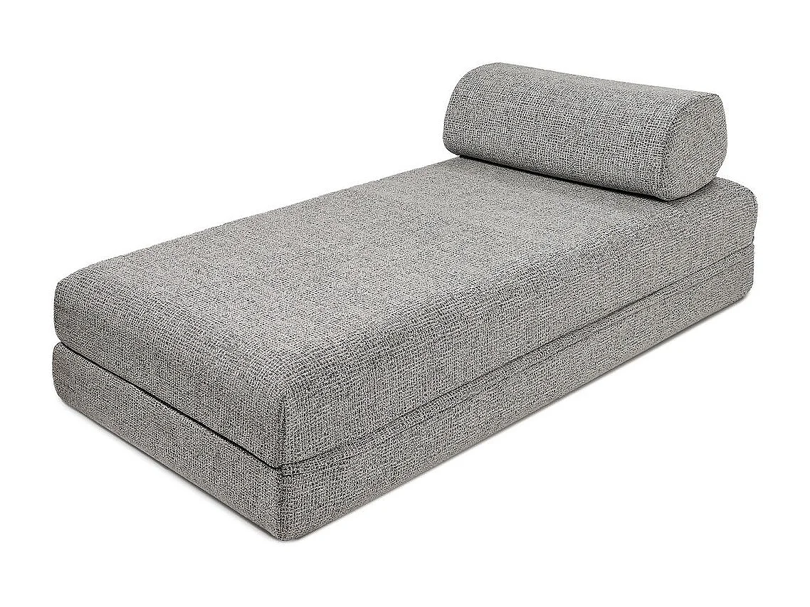 Canapé d'angle modulable et convertible 6 places - Tissu tweed - Gris