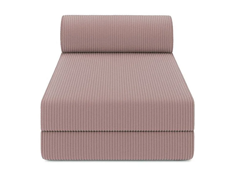 Canapé d'angle modulable et convertible 6 places - Velours côtelé - Rose pâle