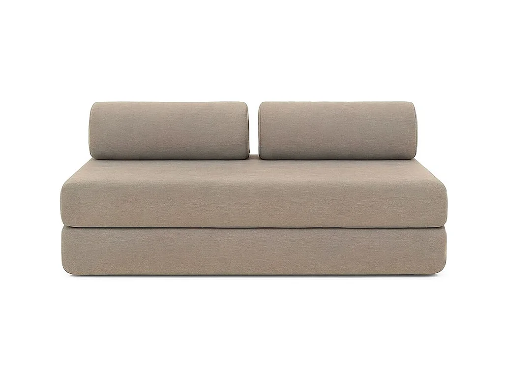 Canapé d'angle modulable et convertible 4 places - Tissu lisse - Taupe