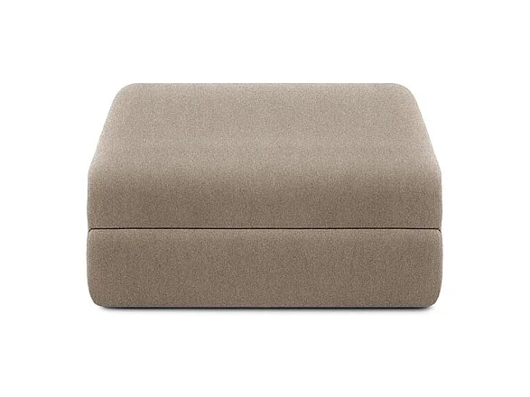 Canapé d'angle modulable et convertible 4 places - Tissu lisse - Taupe
