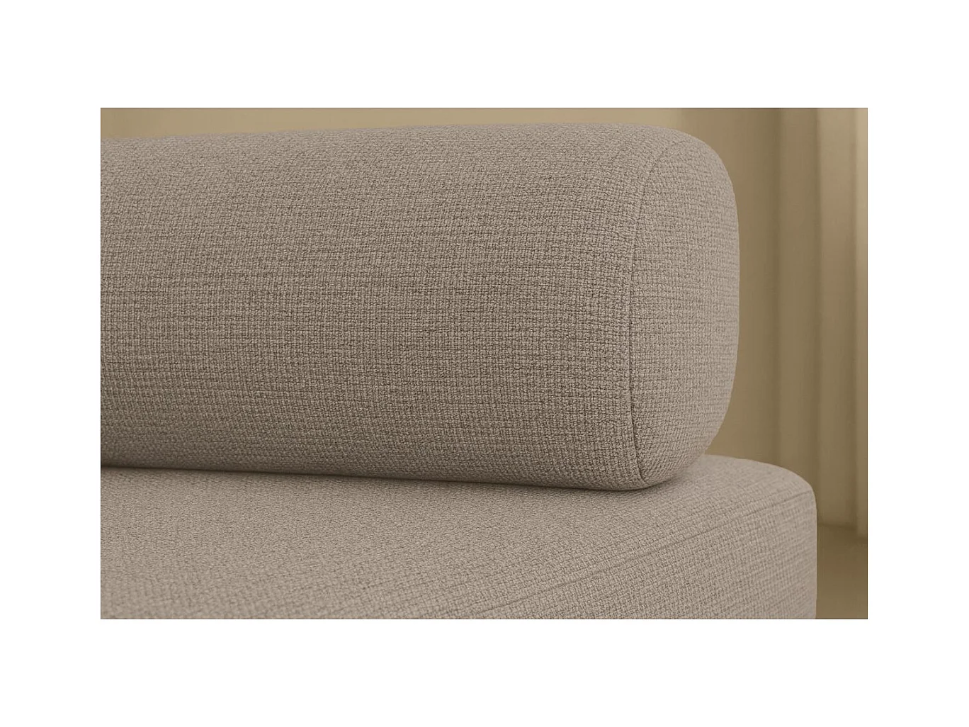 Canapé d'angle modulable et convertible 4 places - Tissu lisse - Taupe