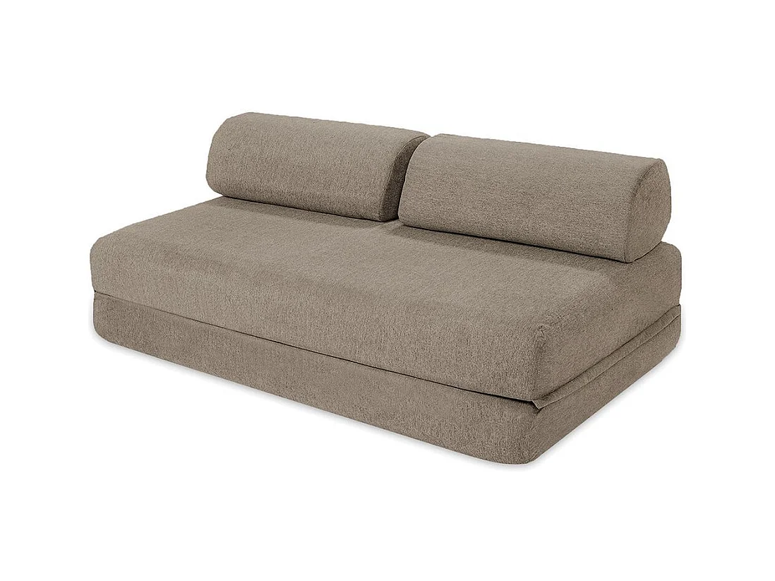 Canapé d'angle modulable et convertible 4 places - Tissu lisse - Taupe