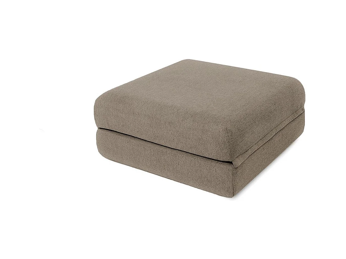 Canapé d'angle modulable et convertible 4 places - Tissu lisse - Taupe