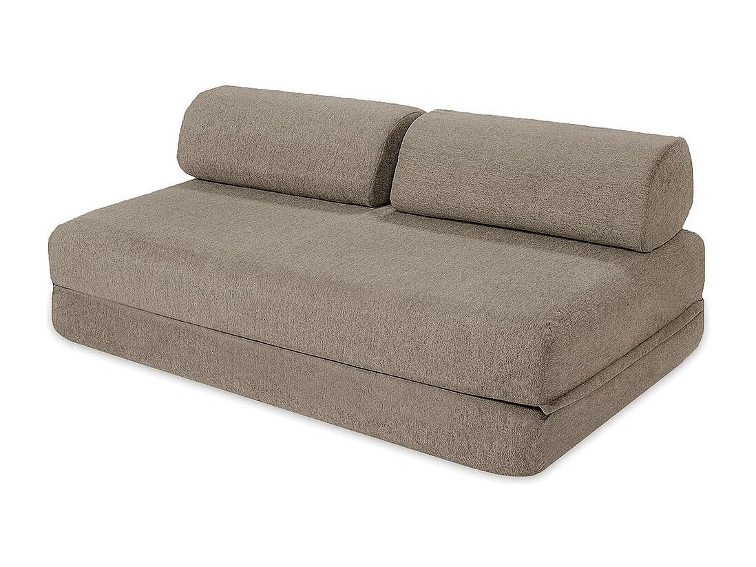 Canapé d'angle modulable et convertible 4 places - Tissu lisse - Taupe