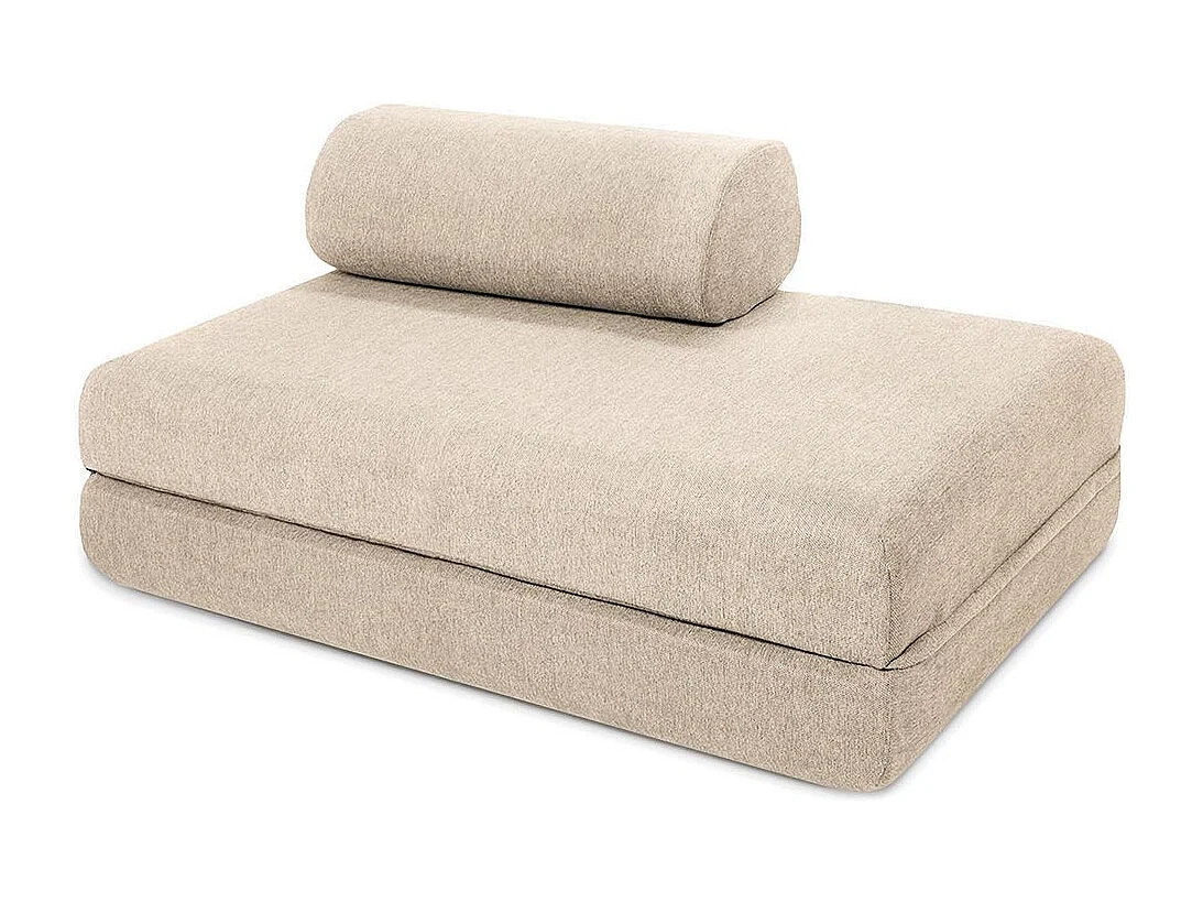 Canapé droit modulable et convertible 3 places - Tissu lisse - Beige