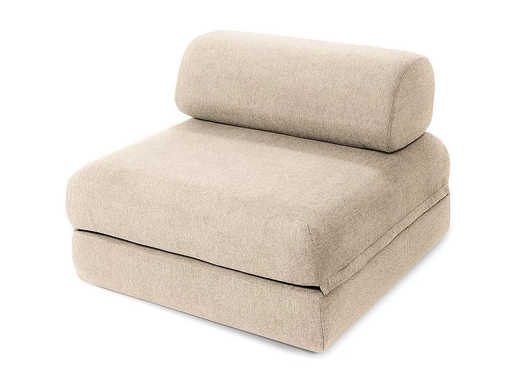 Canapé droit modulable et convertible 3 places - Tissu lisse - Beige