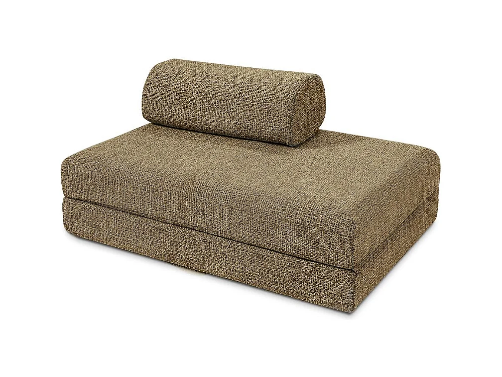 Canapé droit modulable et convertible 3 places - Tissu tweed - Jaune