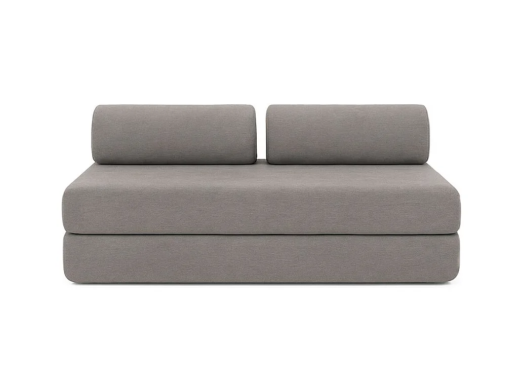 Canapé d'angle modulable et convertible 4 places - Tissu lisse - Gris