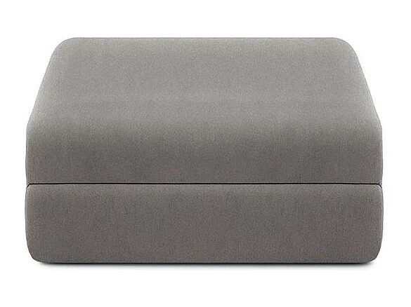 Canapé d'angle modulable et convertible 4 places - Tissu lisse - Gris