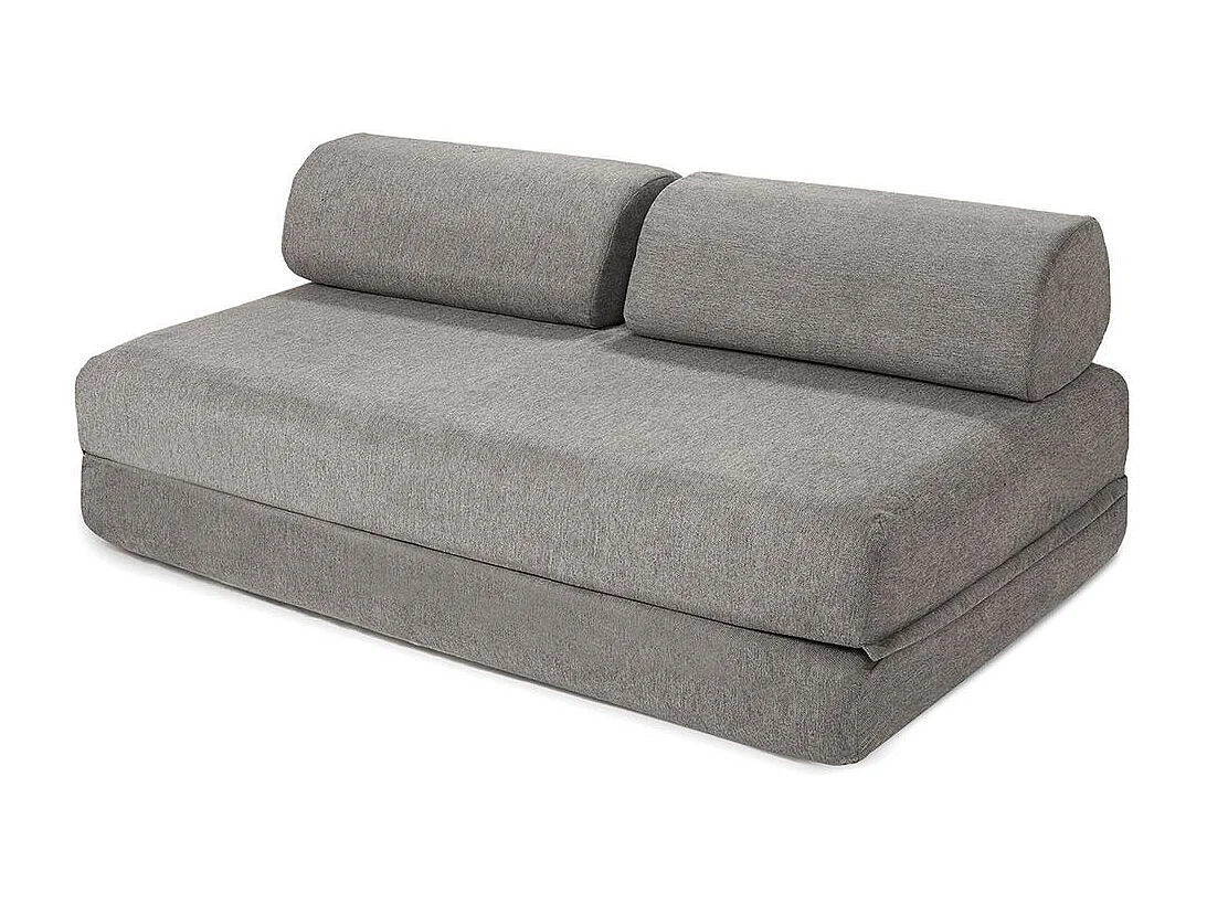 Canapé d'angle modulable et convertible 4 places - Tissu lisse - Gris