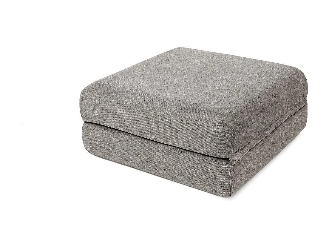 Canapé d'angle modulable et convertible 4 places - Tissu lisse - Gris