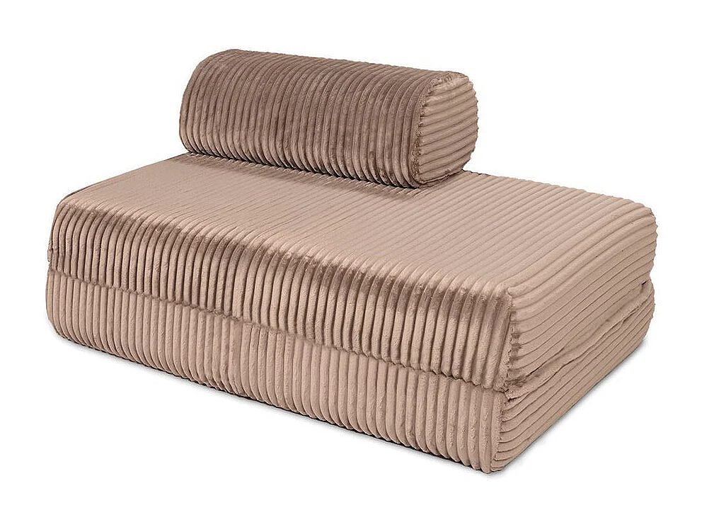 Canapé droit modulable et convertible 3 places - Velours côtelé XL - Marron