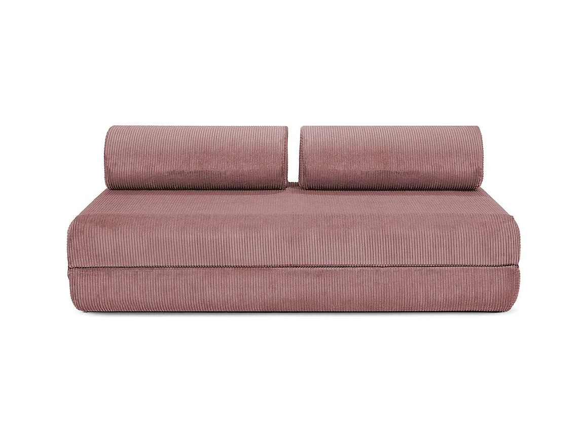 Canapé droit modulable et convertible 3 places - Velours côtelé - Rose