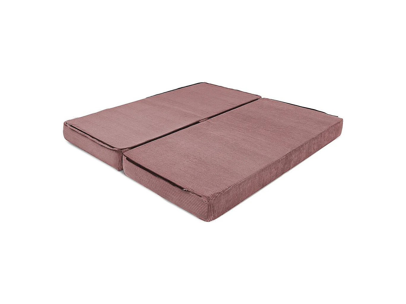 Canapé droit modulable et convertible 3 places - Velours côtelé - Rose